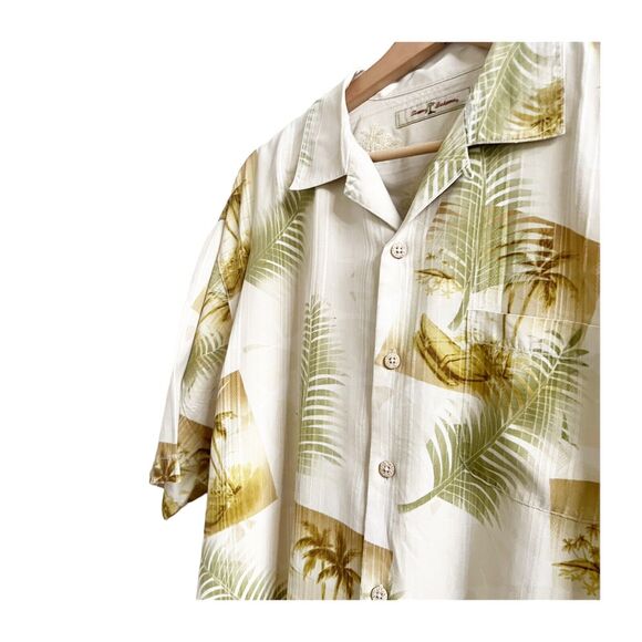 Tommy Bahama Shirt Mens M Hawaiian 100% Silk Palm Tree Button Down Short… - Picture 6 of 10